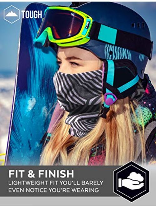 Tough Headwear Womens Neck Warmer-Winter Fleece Neck Gaiter & Ski Tube Scarf - Cold Weather Cover, Mask & Shield for Running, Snowboarding-Ultimate Comfort, Thermal Ret