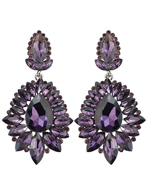 idealway Luxury Drop Earring Inlay Crystal Rhinestone Dangle Long Earrings For Women Jewelry