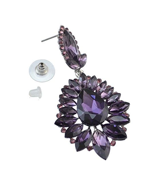 idealway Luxury Drop Earring Inlay Crystal Rhinestone Dangle Long Earrings For Women Jewelry