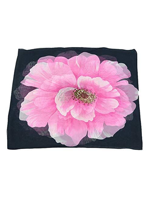 E-Clover Women Soft Floral Print Shawl Chiffon Sheer Scarf
