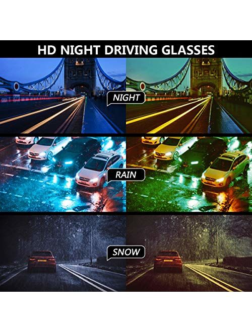 Wrap Around Night Vision Glasses Anti Glare, Day & Night Driving Polarized Sunglasses Fit Over Prescription Glasses
