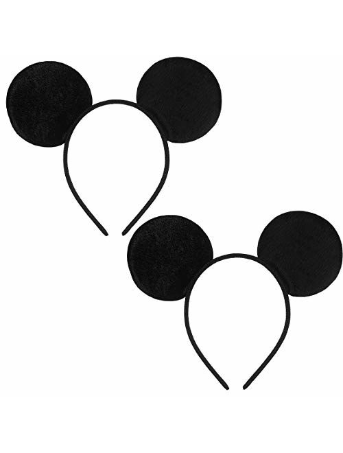 FANYITY 2 Pcs Mouse Ears Headband Hairs Accessories for Children Mom Baby Boys Girls Birthday Party or Celebrations