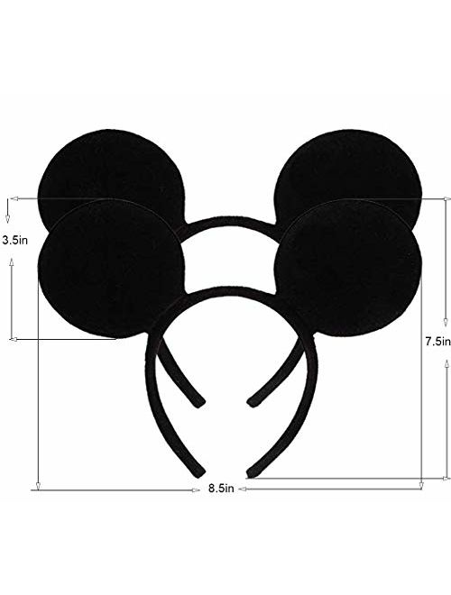 FANYITY 2 Pcs Mouse Ears Headband Hairs Accessories for Children Mom Baby Boys Girls Birthday Party or Celebrations