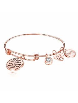 A True Friendship is a Journey Without an end Womens Charm Bangle Bracelet Jewelry Gifts