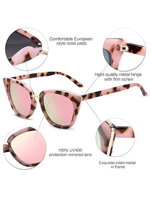 SOJOS Cat Eye Brand Designer Sunglasses Fashion UV400 Protection Glasses SJ2052