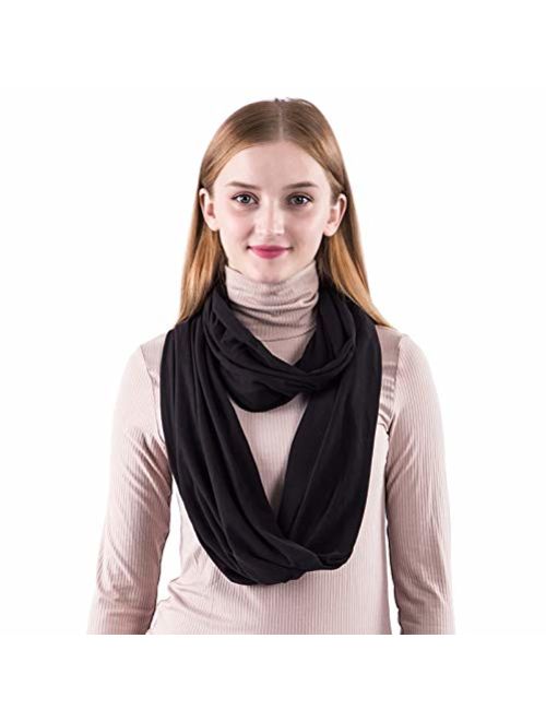 Infinity Scarf For Women Ladies Girls, Loop Jersey Scarf Wrap For All Seasons, Various Solid Colors And Plaids To Choose