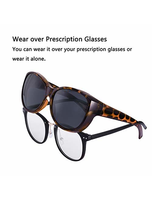 Buy Br'Guras Polarized Oversized Sunglasses Wear over Prescription 