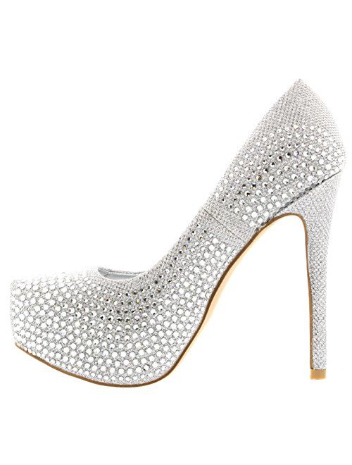 Viva Womens Evening Platforms High Heels Stiletto Diamante Party Court Shoes