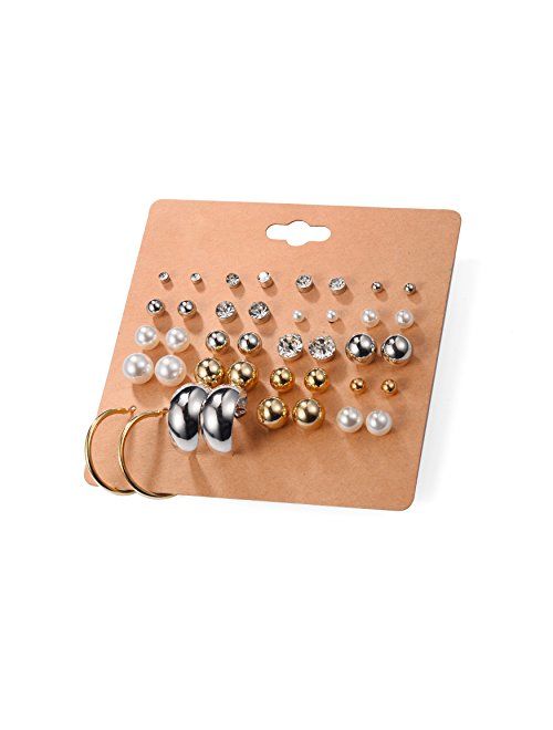 Aganippe 20/24/26/28 Pairs Girl's Stainless Steel Earrings Cute Assorted Earrings for Women Multiple Animal Stud Earring Sets,Hypoallergenic,Christmas Gift For Girls