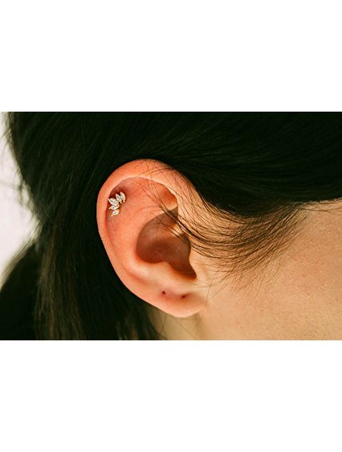 ONDAISY 14k Gold Plated Simulated Diamond Cz Heart Queen Bridal Mermaid Princess Crown Tiara Ear Studs Post Ball Earring Piercing For Women