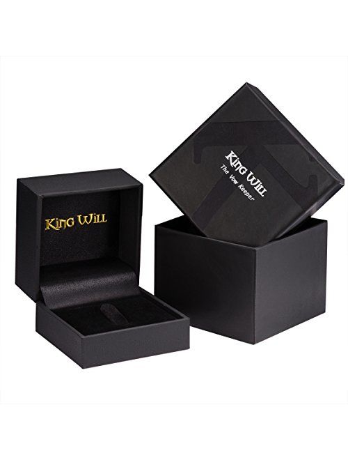 King Will 4mm/6mm/8mm Stainless Steel Ring Matte Finish & Polished Beveled Edge with I Love You