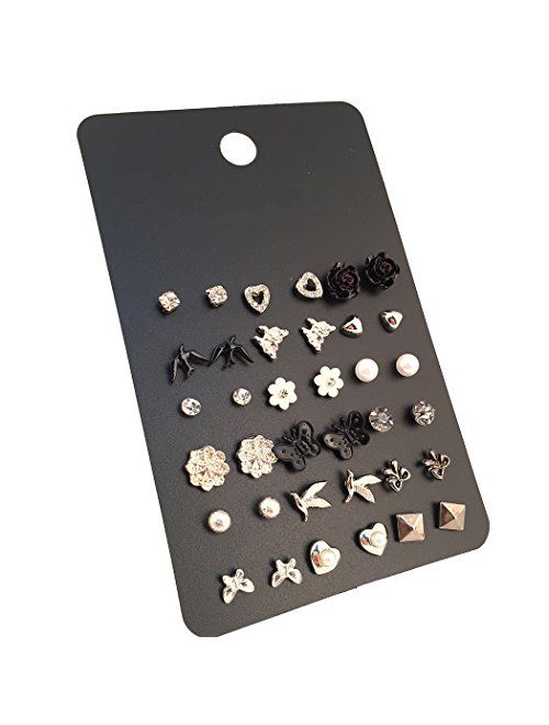 18 Pairs Assorted Multiple Studs Earring Set for Women