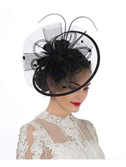 Lucky Leaf Women Girl Fascinators Hair Clip Hairpin Hat Feather Cocktail Wedding Tea Party Hat