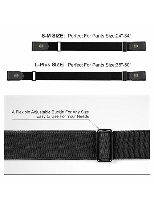 3 Pieces 4 Pieces Buckle Free Belt Adjustable Women Belt, WHIPPY No Buckle Invisible Elastic Belt for Jeans Pants