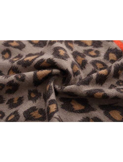 Urban CoCo Women's Leopard Print Blanket Square Wrap Scarf