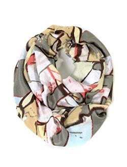 Scarfand's Vibrant Colored Artistic Painting & Graphic Print Infinity Fashion Scarf