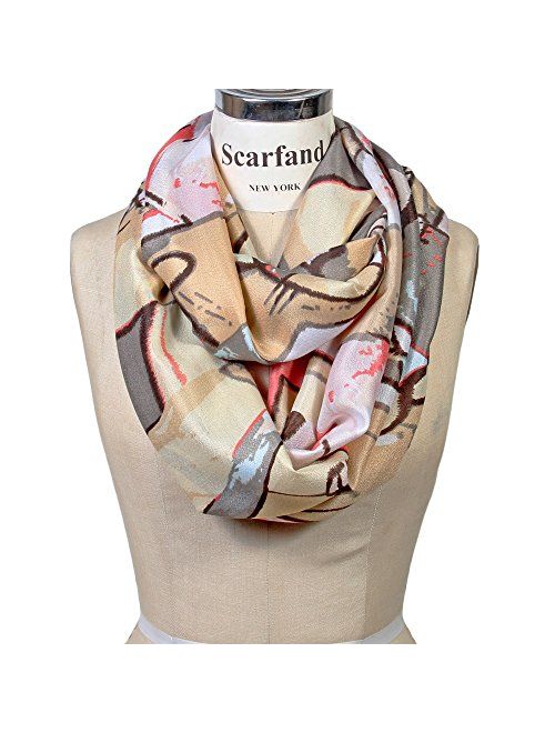 Scarfand's Vibrant Colored Artistic Painting & Graphic Print Infinity Fashion Scarf