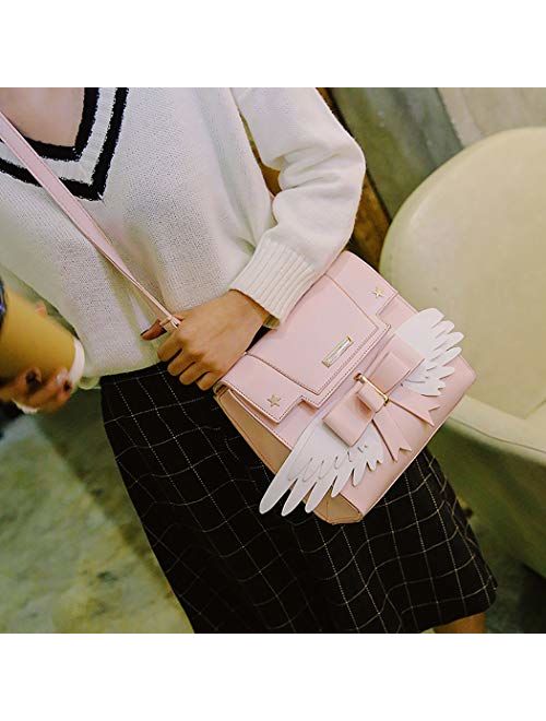 Smilovely Cardcaptor Sakura Angel Wings Bowknot Cute Lolita Handbag Anime Cosplay Shoulder Bag