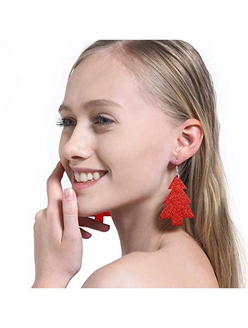 AIDSOTOU 12-16 Pairs Faux Leather Earrings Set for Women Teardrop Drop Dangle Earrings Jewelry Gift