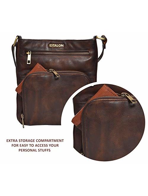 Leather Crossbody Purses for women travel bags small shoulder bag crossover Bag for women by Estalon
