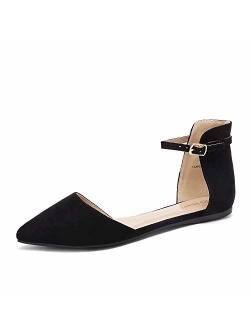 Flapointed Women's Casual D'Orsay Pointed Plain Ballet