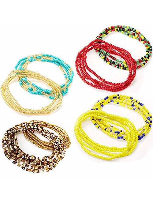 Buy Tuoshei 8 Piece Summer Jewelry Waist Bead Set, Colorful Waist Bead