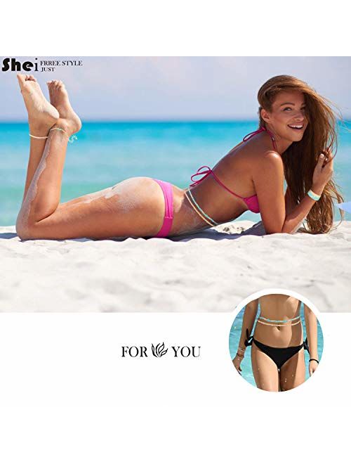 Tuoshei 8 Piece Summer Jewelry Waist Bead Set, Colorful Waist Bead, Belly Bead, African Waist Bead, Body Chain, Beaded Belly Chain, Bikini Jewelry for Woman Girl