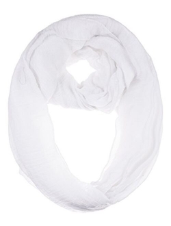 BYOS Womens Airy Crinkled Lightweight Soft Infinity Scarf Loop Snood in Solid Color