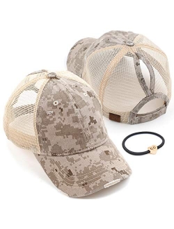 C.C Washed Distressed Cotton Denim Ponytail Hat Adjustable Baseball Cap (BT-12)(BT-13)(BT-14)(BT-15)(BT-18)(BT-780)(BT-783)