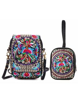 Goodhan Vintage Handmade Women Mini Crossbody Bag Cellphone Pouch Small Handbag Coin Purse