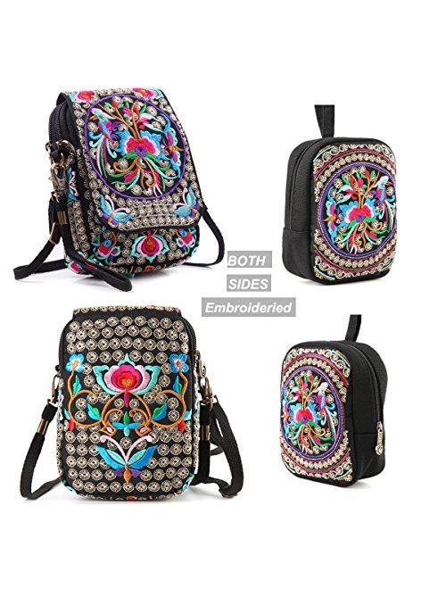Goodhan Vintage Handmade Women Mini Crossbody Bag Cellphone Pouch Small Handbag Coin Purse