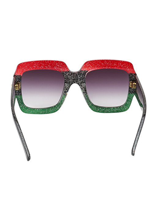 ROYAL GIRL Oversized Square Sunglasses Women Inspired Multi Tinted Frame Fashion Modern Shades