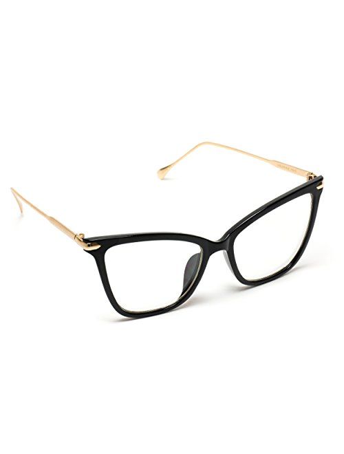 WearMe Pro - New Elegant Oversized Clear Cat Eye Non-Prescription Glasses
