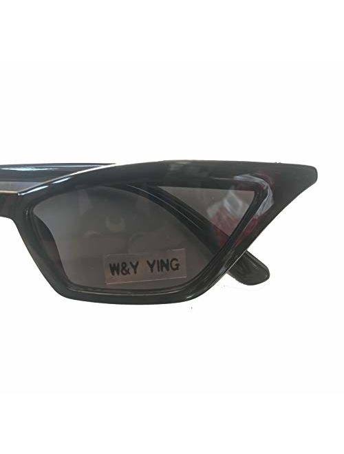 W&Y YING Store Small Cat Eye Sunglass Skinny Retro Frame Y2K Shades Trendy Fun Fashion Glasses