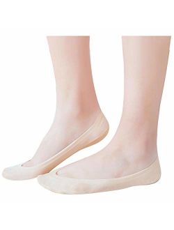 Likimar 5 Pairs No Show Socks Women Low Cut Boat Liner Sock for Flats Womens Thin Non Slip Invisible Footies Socks Nylon