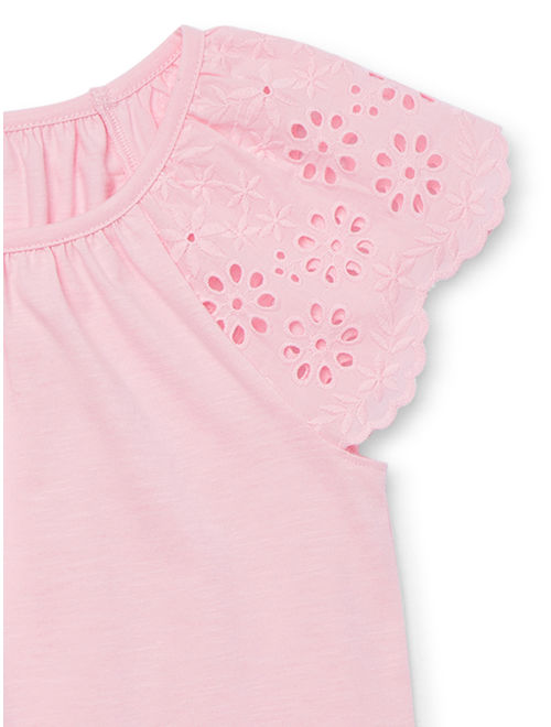 Wonder Nation Eyelet Lace Sleeve Cotton Shirt (Little Girls, Big Girls & Plus)