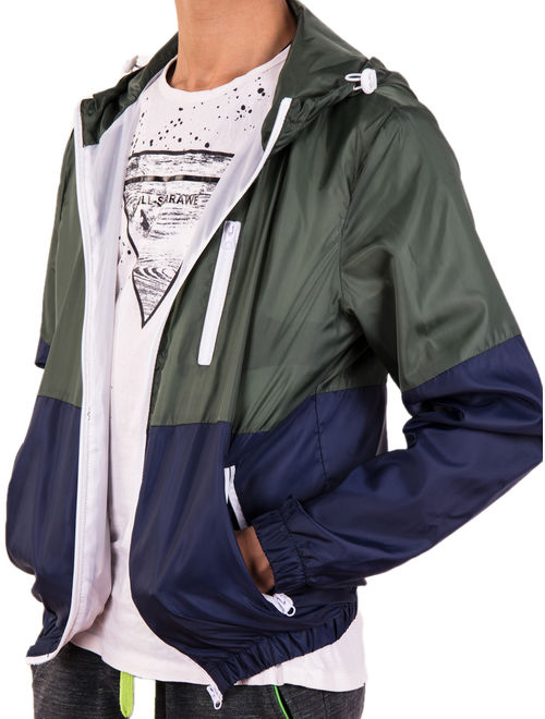 LELINTA Mens Hooded Waterproof Windbreaker Rain Jacket Comfortable Men Leisure Outwear(L-3XL to Choose) Green