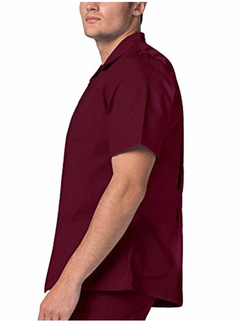 Adar Universal Men's Zippered Short Sleeve Jacket (Available in 7 colors) - 607 - Burgundy - L