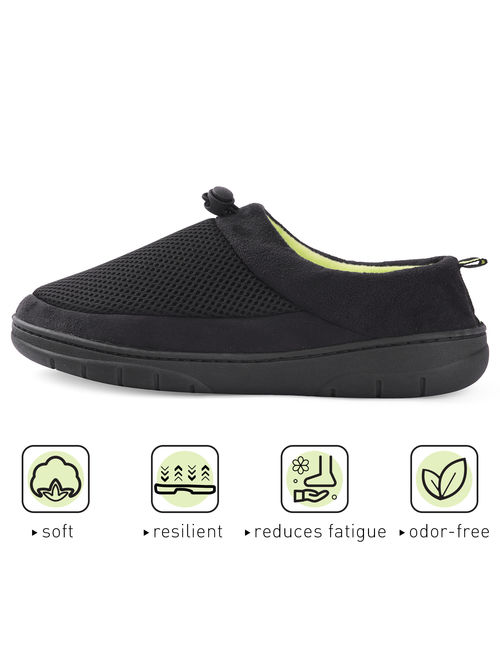 Men's Slippers Memory Foam House Shoes Indoor Outdoor Adjustable Breathable Closed Back