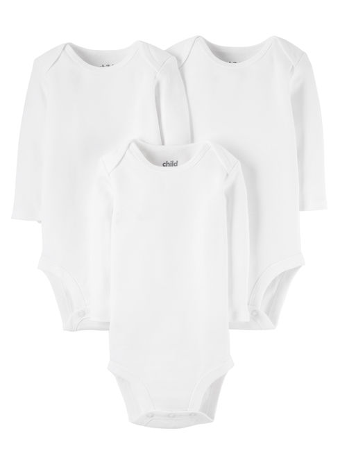 Child of Mine by Carter's Long Sleeve Bodysuits, 3Pk (Baby Boys Or Baby Girls, Unisex)