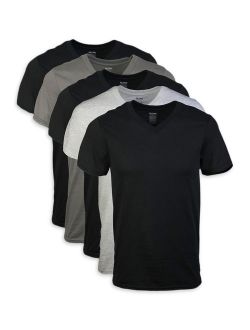 Men's short sleeve V-neck assorted color t-shirt up to 2XL, 5-pack