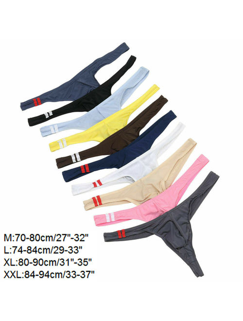 Mens Low Rise Bulge Pouch G-string Shorts T-back Thong Briefs Underwear