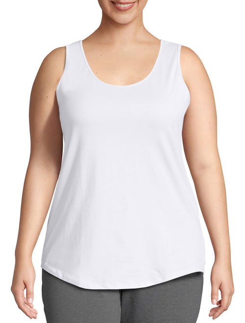Just My Size Women's Plus Size Shirttail Tank