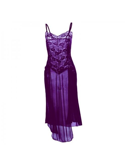 Topumt Women Sexy Chiffon Lingerie Nightgown Dress Plus Sizes Sleepwear