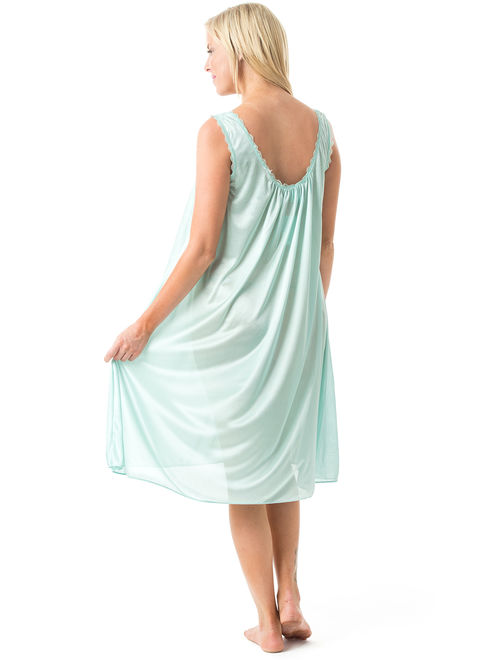 Women's Satin Lace Sleeveless Night Gown