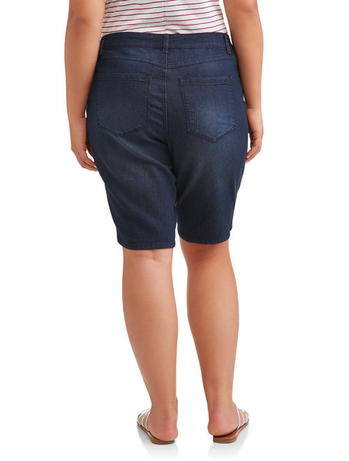 A3 Denim Women's Plus Size Basic Bermuda Shorts