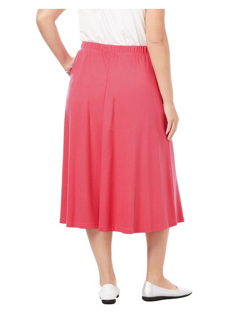 Woman Within Plus Size 7-day Knit A-line Skirt