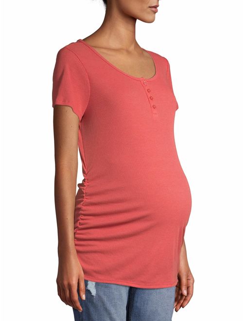 Time and Tru Maternity Short Sleeve Henley