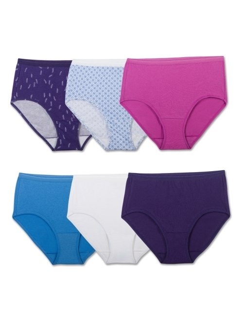 Fruit of the Loom Women's Assorted Cotton Brief, 6 Pack