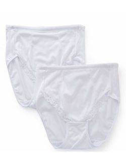 Women's Exquisite Form 070261A Lace Leg Shaper Brief Panty - 2 Pack